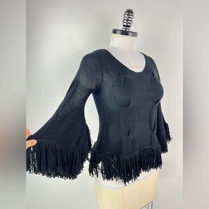 💚 3124. Fringe Hem Sweater Knit Top